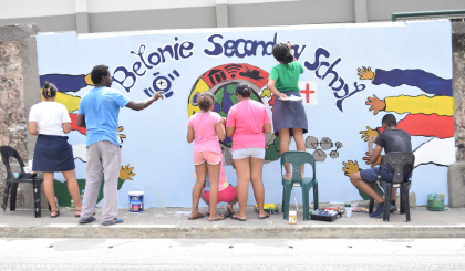 Belonie students depict productivity and technological progress through colourful mural