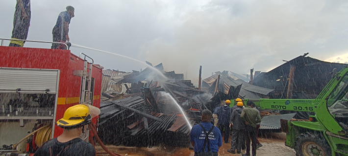 Authorities investigate fire incident at Laxmanbhai workers camp and storage