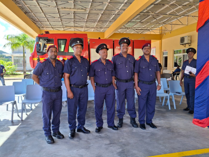 Four firefighters from Praslin promoted to higher ranks