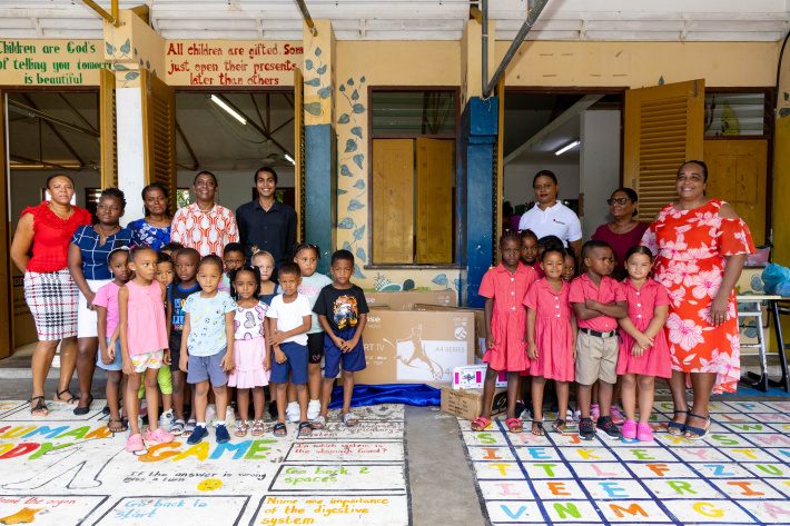 Sacos smart TV donation enhances learning at Bel Eau primary school