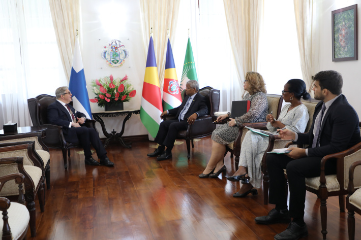 Finnish ambassador pays farewell visit to President Ramkalawan