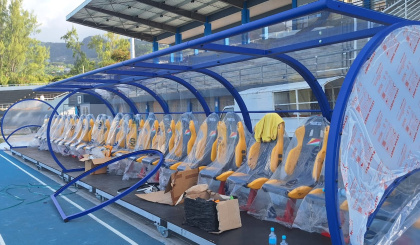 Latest generation seating facilities for footballers