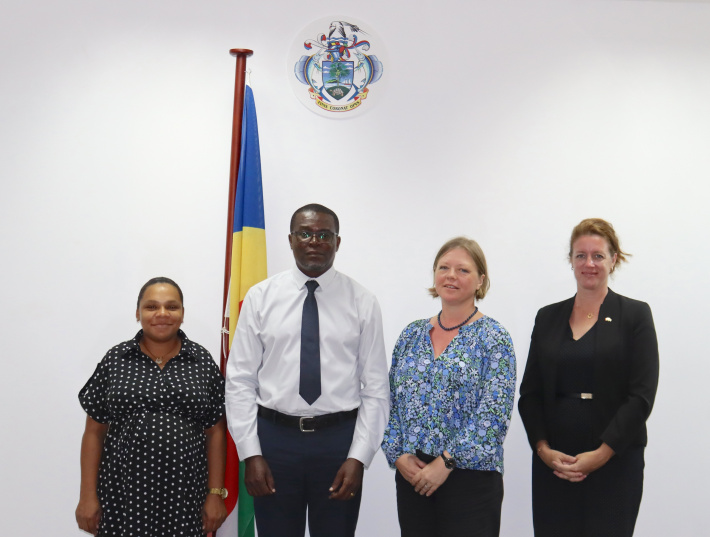 Minister Joubert meets outgoing French ambassador Olivia Berkeley-Christmann