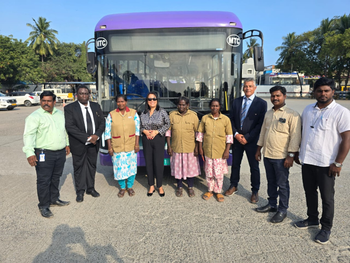 Minister Veronique Laporte visits Ashok Leyland headquarters in India