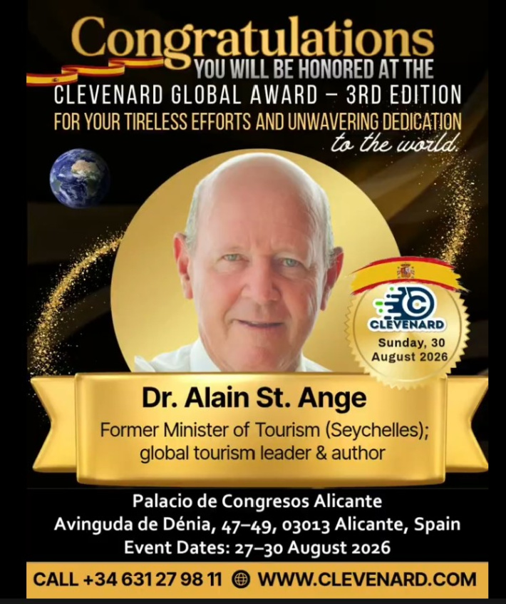 Dr Alain St Ange to receive prestigious Clevenard Global Award 2026