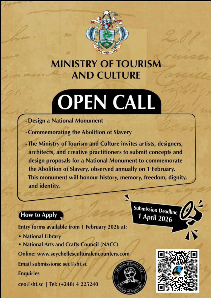 Open call for national monument to commemorate abolition of slavery