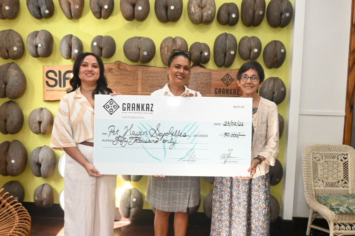 Gran Kaz donates R50,000 to support animal welfare at Pet Haven Seychelles
