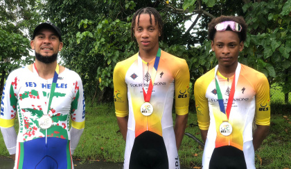 Cycling: 13km individual time trial  Jahdel Gabriel wins 13km individual time trial  After winning the first race – a 65.5km circuit race –  and finishing as runner-up to teammate Deveone Orredy in the 59.1km road race, Jahdel Gabriel of Vélo Club de l’Ou