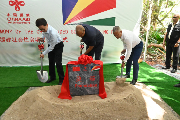 Seychelles and China break ground  on key housing project in Béolière