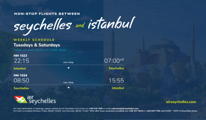    Air Seychelles adds Istanbul to its list of new routes