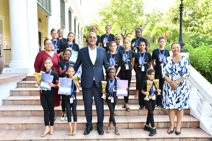 Dance champions honoured by President Herminie