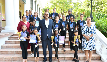 Dance champions honoured by President Herminie