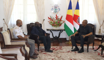 Comedy meets State House: Daliso Chaponda pays courtesy call on President Herminie