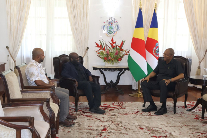 Comedy meets State House: Daliso Chaponda pays courtesy call on President Herminie