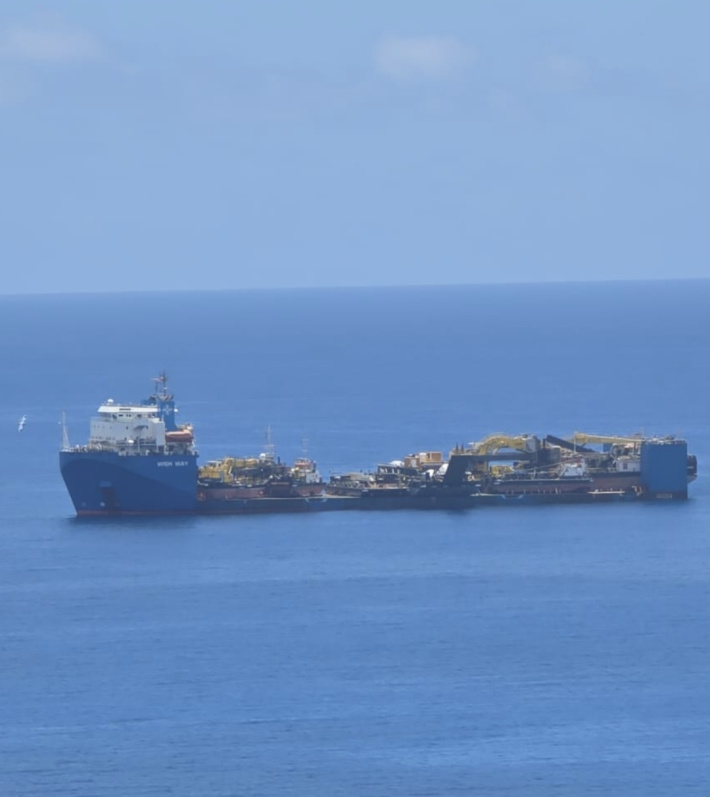 Dredger arrival marks  reclamation milestone